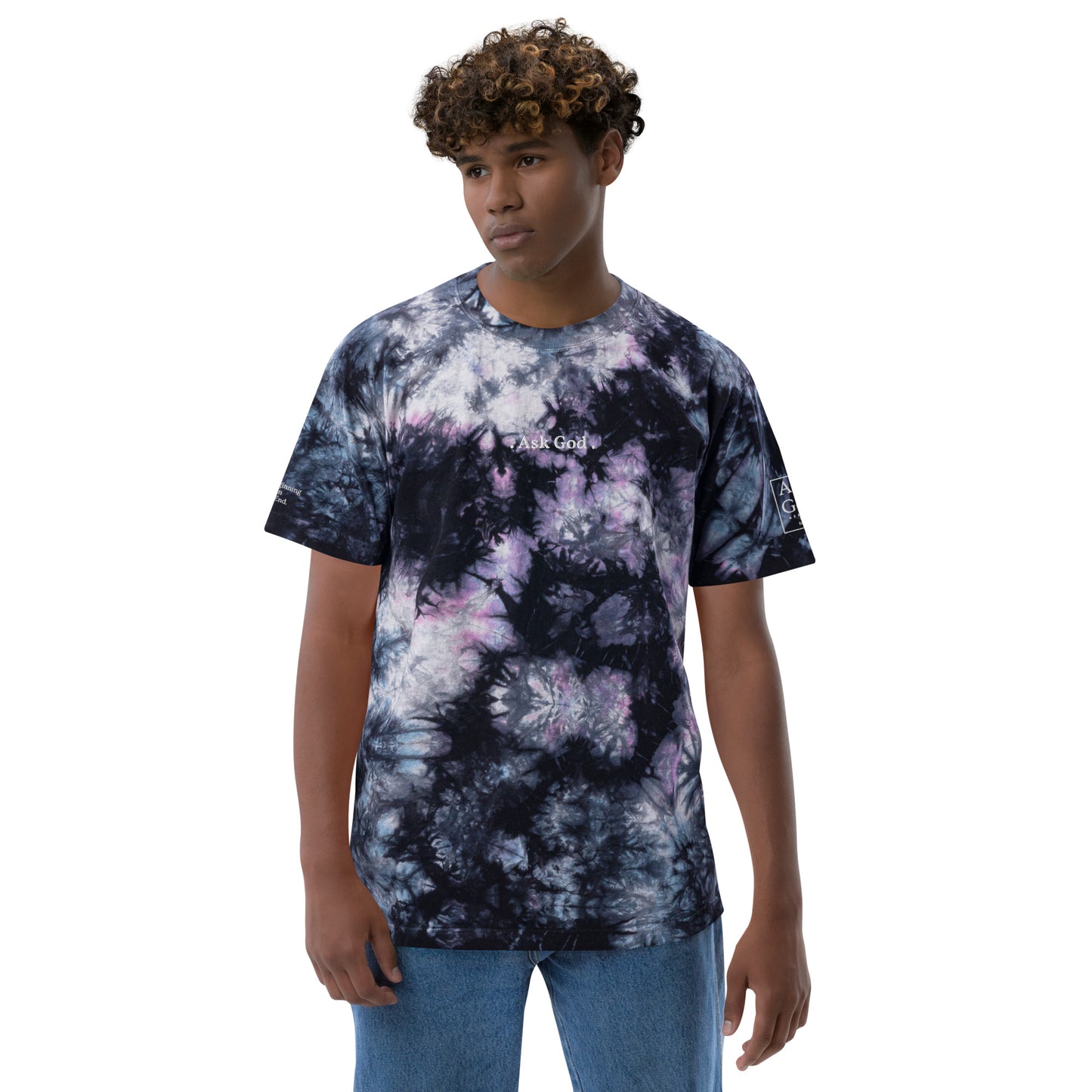 AG Logo // Oversized Tie Dye Tee - Royal